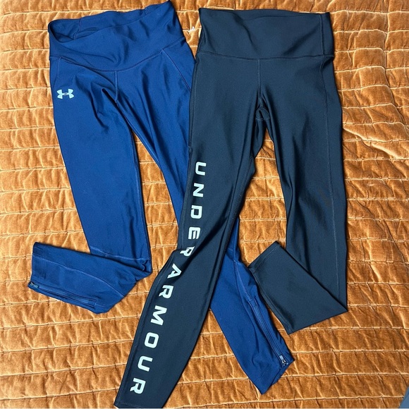 Under Armour Pants - Under‎ Armour Navy and Black Compression Leggings Duo Size Small